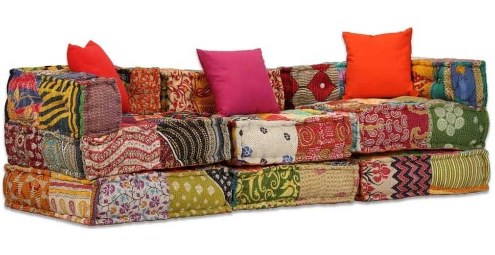 Canapea pat modulara TOT cu 4 locuri Textil Model Petice