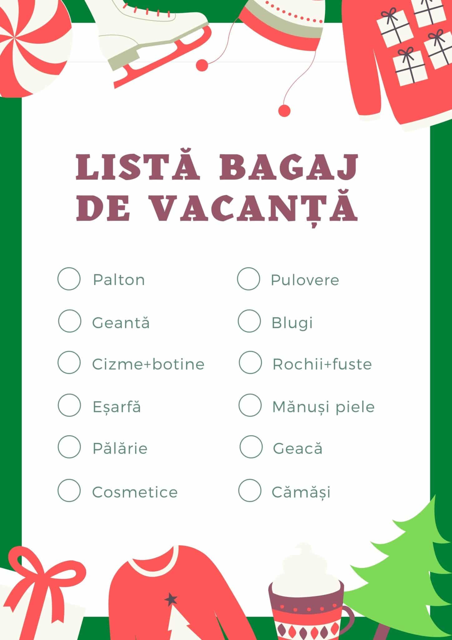 Lista bagaj de vacanta