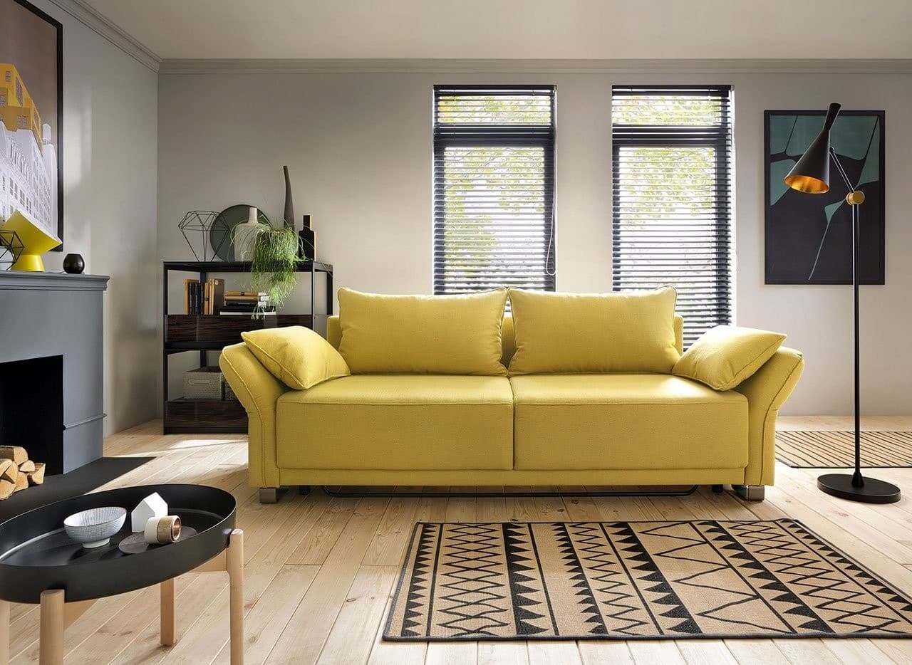 Canapea Lota Extensibila cu Arcuri Ondulate si Spuma Poliuretanica, 3 Locuri