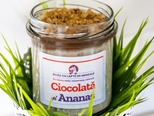 Mâncare sănătoasă de la Ohvăz.ro Lady in Black ovaz cu ciocolata ananas si crumble