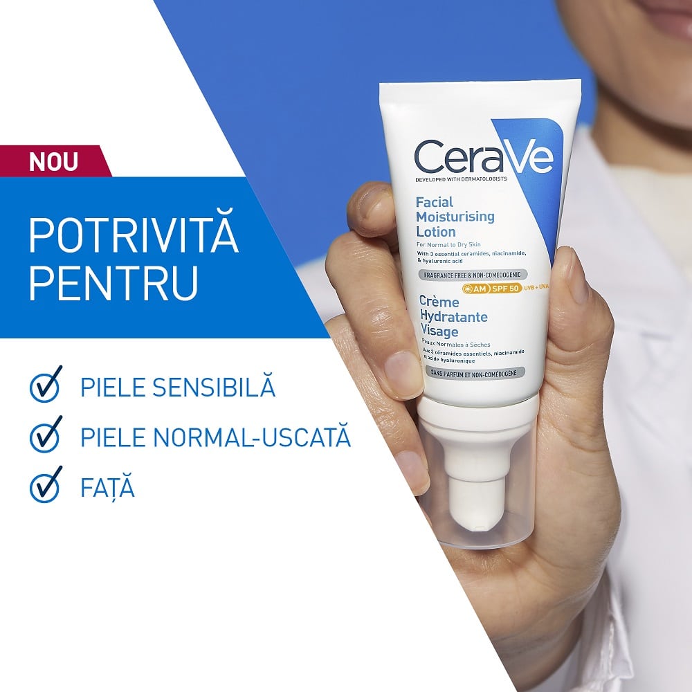Rutina de îngrijire a tenului toamna Lady in Black crema hidratanta pentru ten normal uscat cu spf 50 52 ml cerave 1246